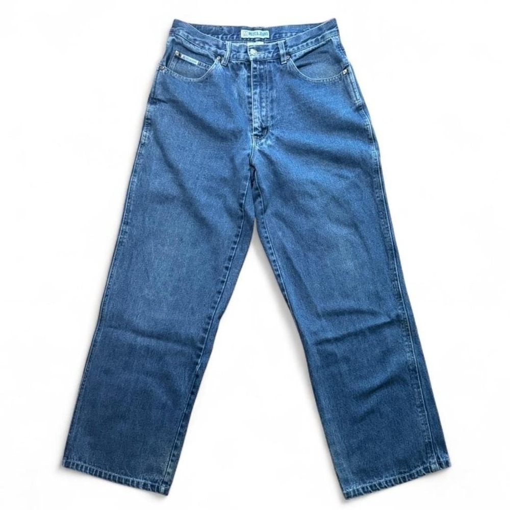 Y2K Blue Mecca Wide Leg Skater Jeans 32x30 Retro Denim Pants